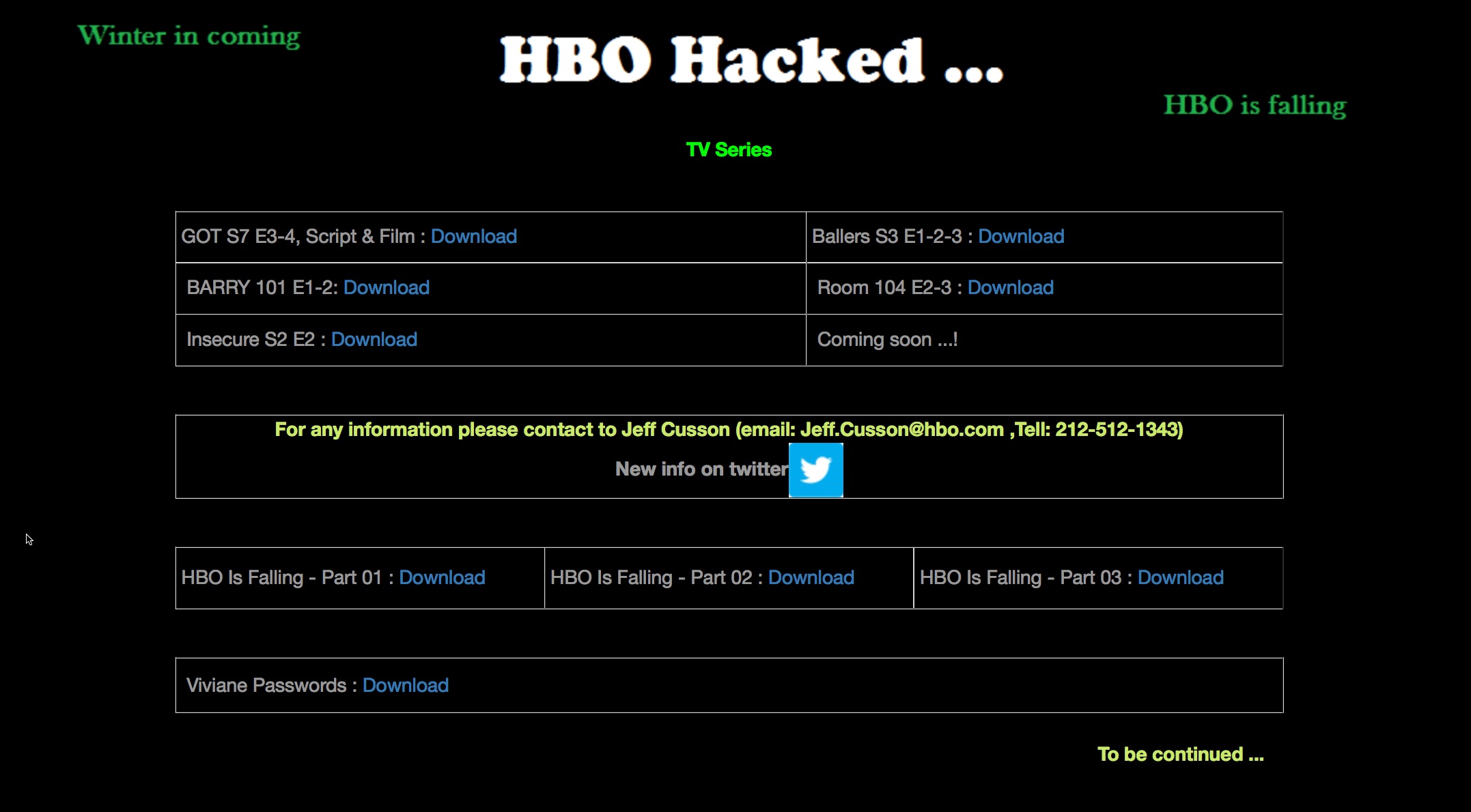 Des hackers menacent HBO