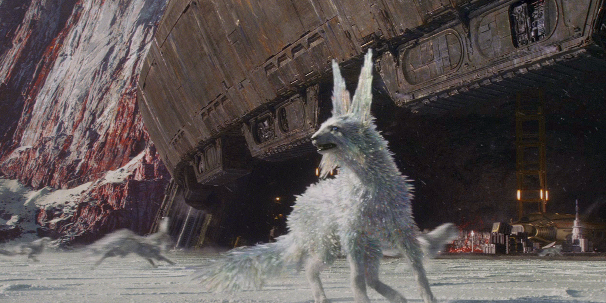 Un Vulptex, un des renards de cristal (Vulptices) de Star Wars VIII : Les Derniers Jedi