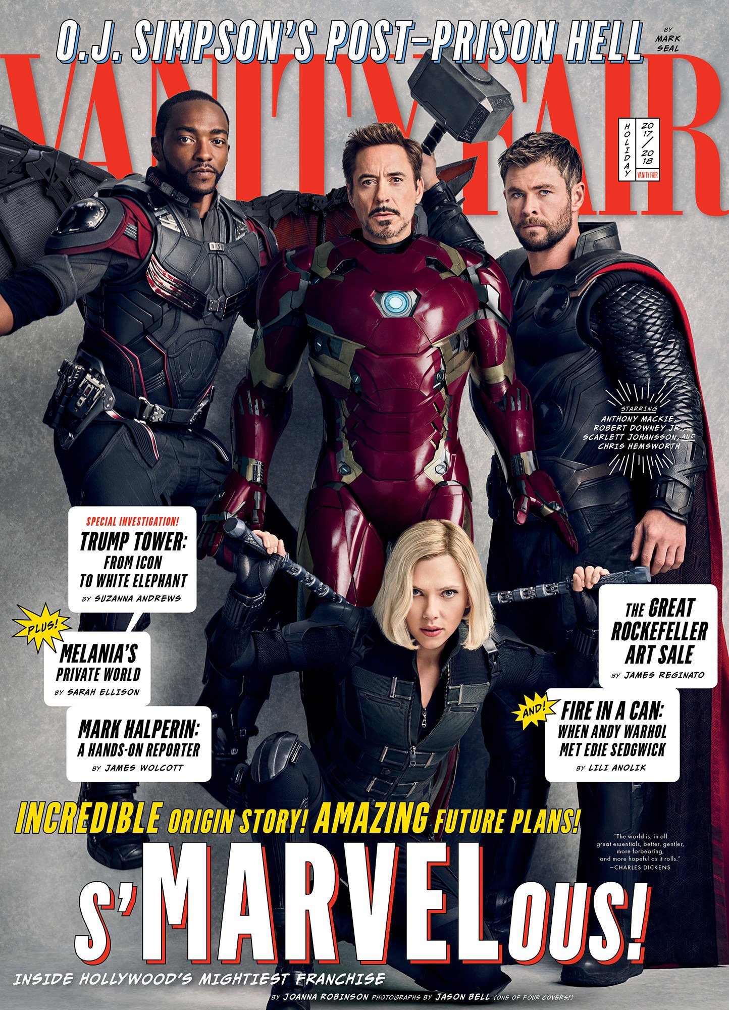 La cast d'Avengers: Infinity War en couverture de Vanity Fair