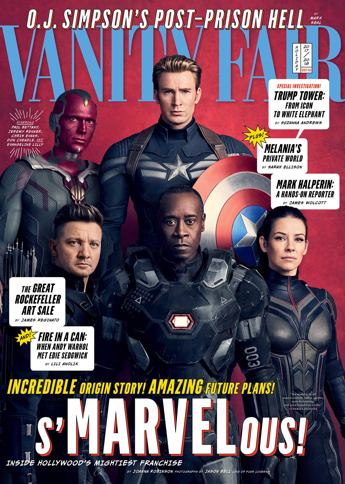 La cast d'Avengers: Infinity War en couverture de Vanity Fair