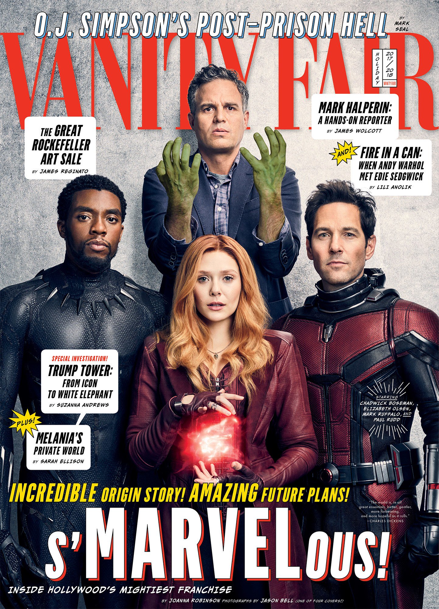 La cast d'Avengers: Infinity War en couverture de Vanity Fair