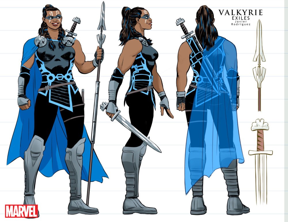 Designs de Valkyrie par Javier Rodriguez (Marvel Comics)