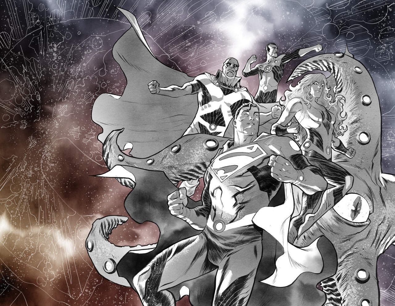 Justice League: No Justice #1 avec la team Mystery, cover par Francis Manapul
