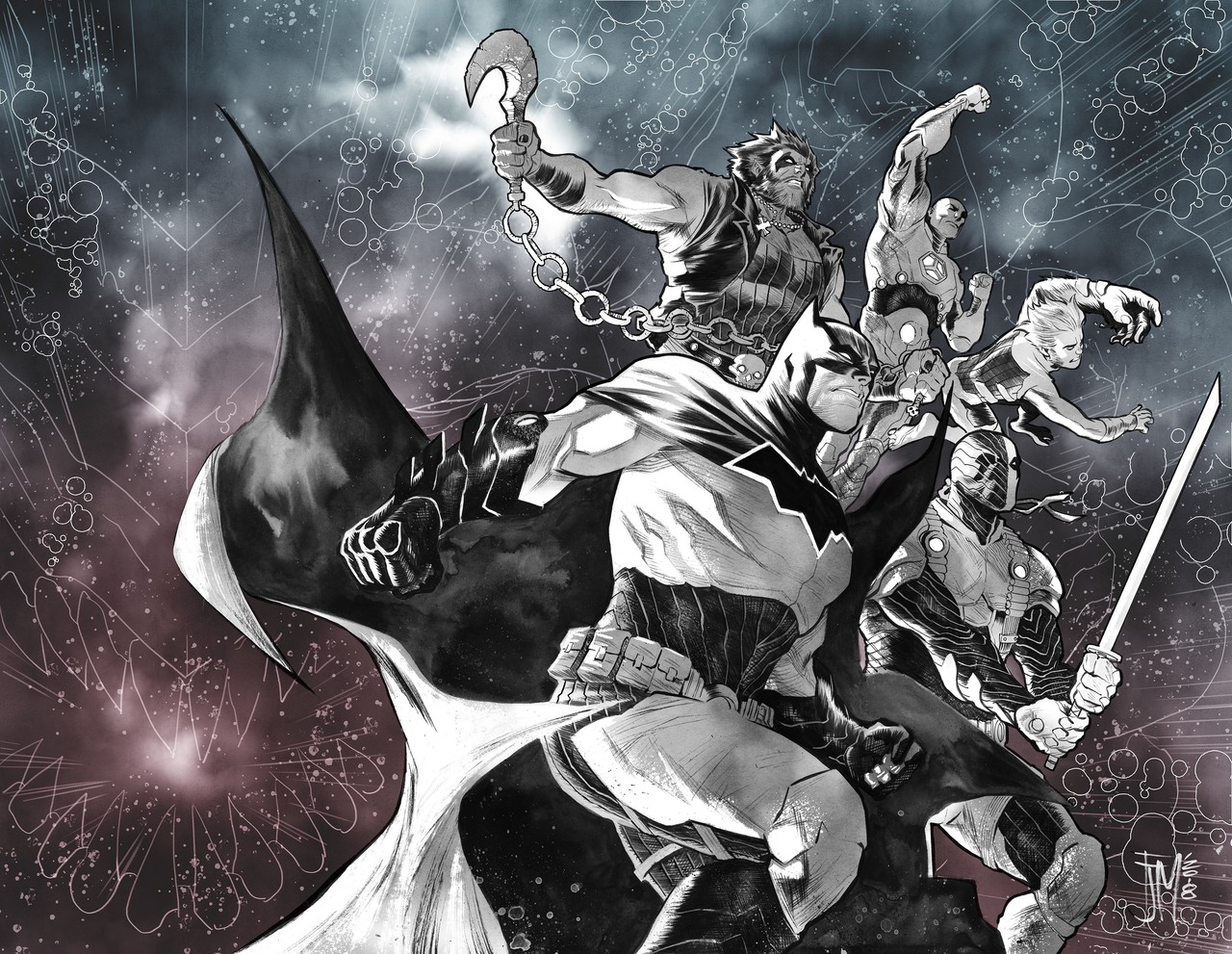 Justice League: No Justice #2 avec la team Entropy, cover par Francis Manapul