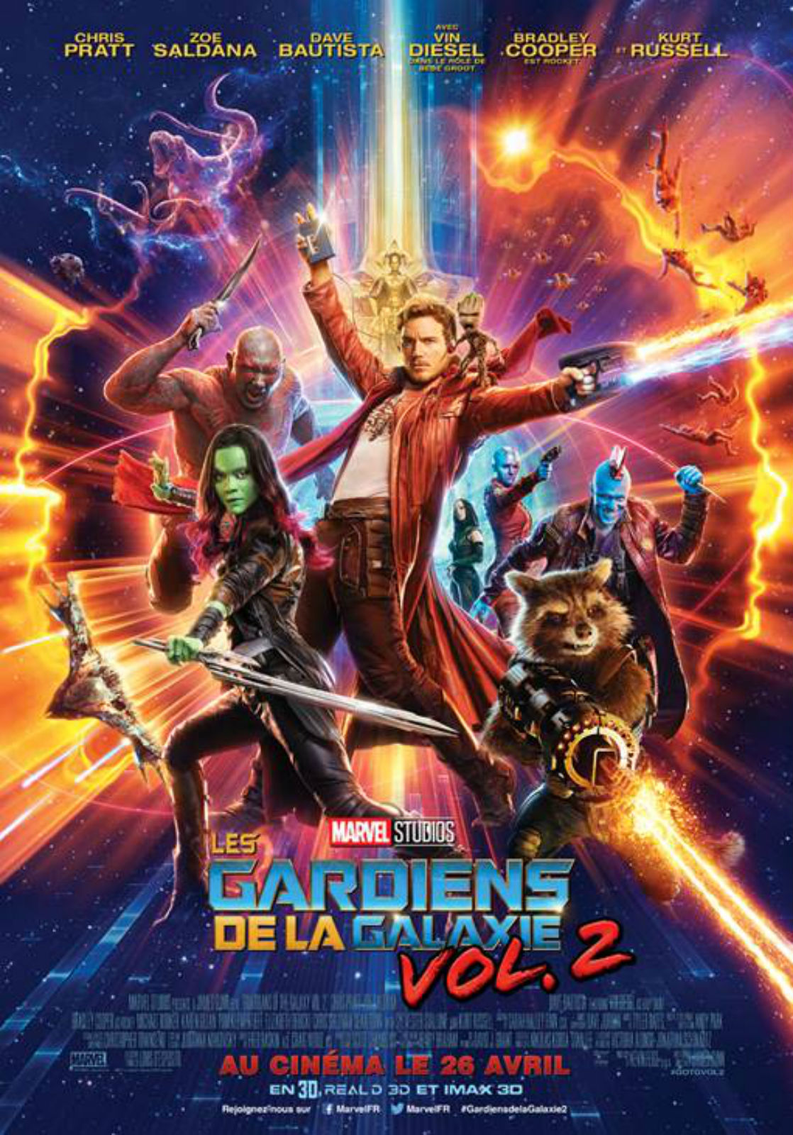 affiche Les Gardiens de la Galaxie vol. 2