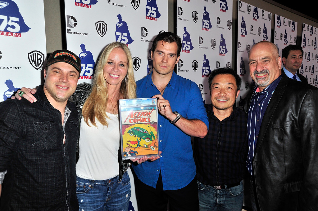 Geoff Johns, Diane Nelson, Henry Cavill, Jim Lee  et Dan DiDio