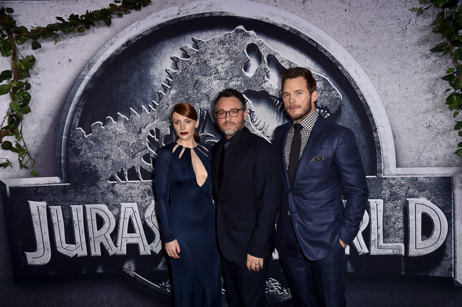 Bryce Dallas Howard, Colin Trevorrow et Chris Pratt pour Jurassic World