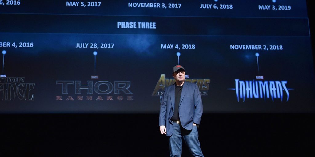 Kevin Feige annonçant le planning de la Phase 3 du MCU