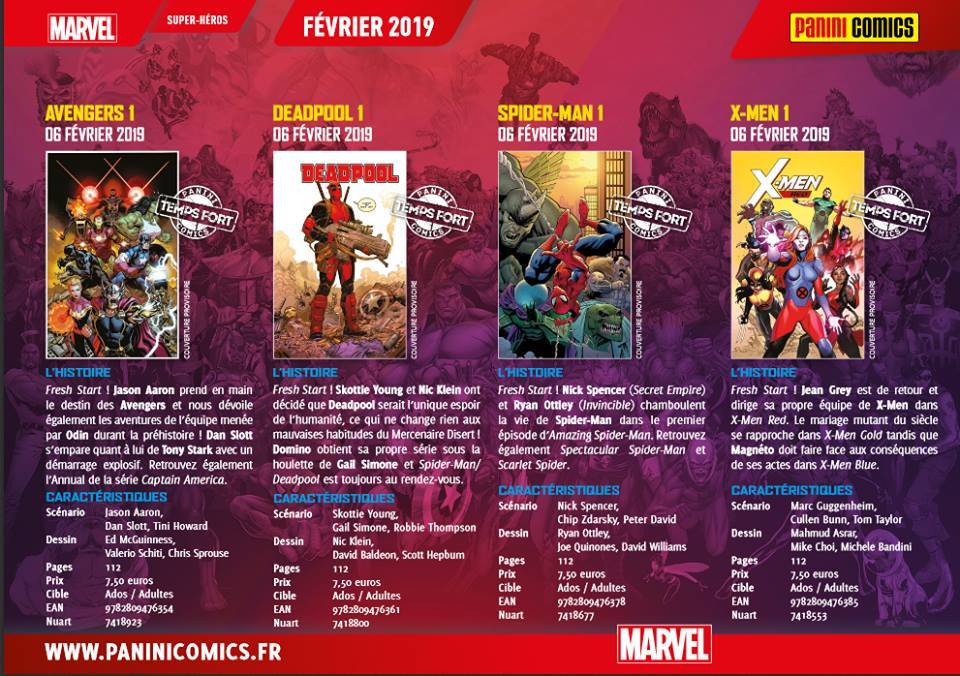 Panini Comics : Sortie février 2019