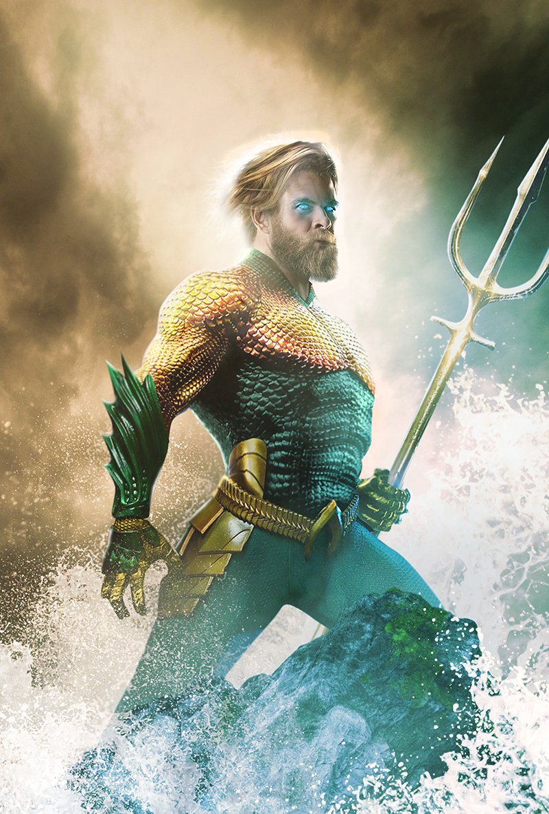 Chris Hemsworth est Aquaman, par Bosslogic