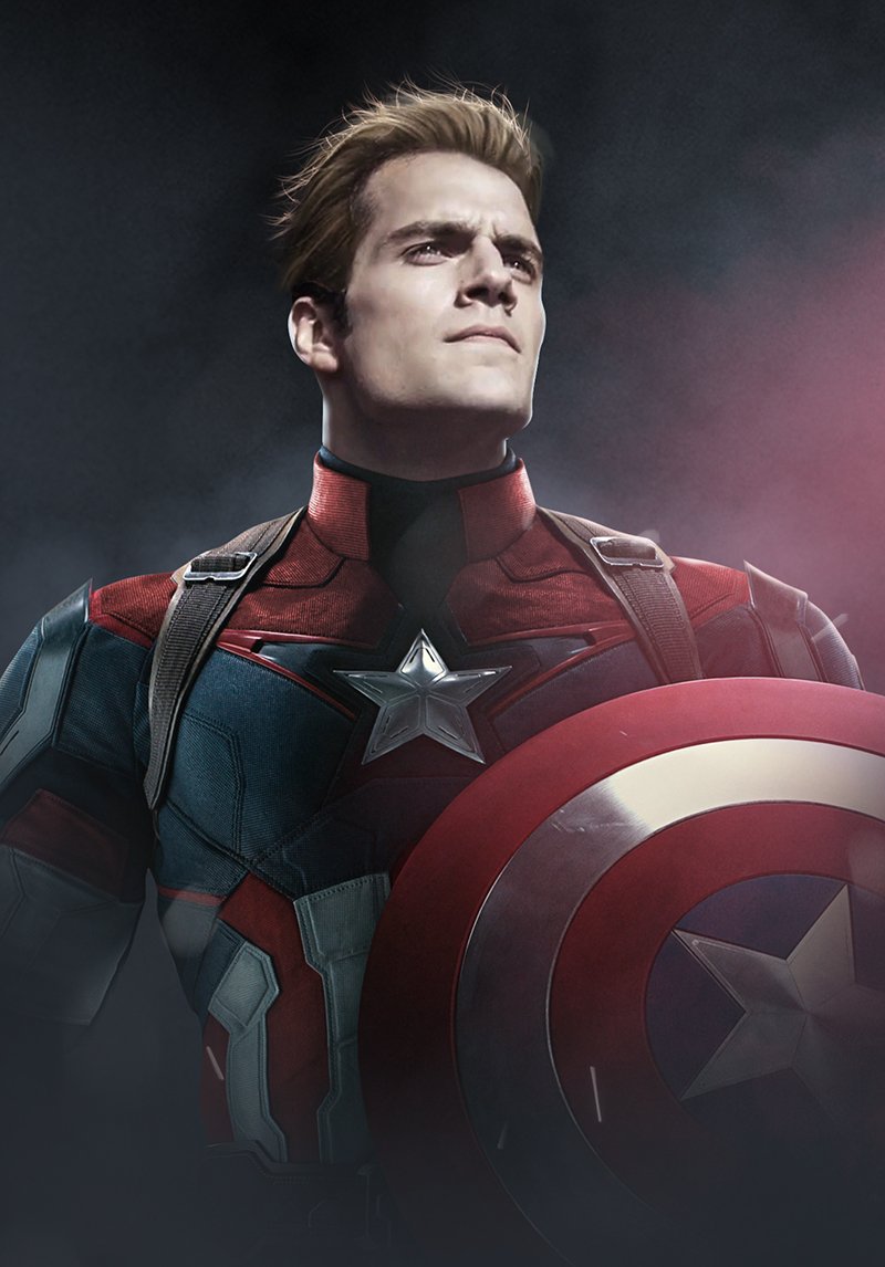 Henry Cavill est Captain America, par Bosslogic