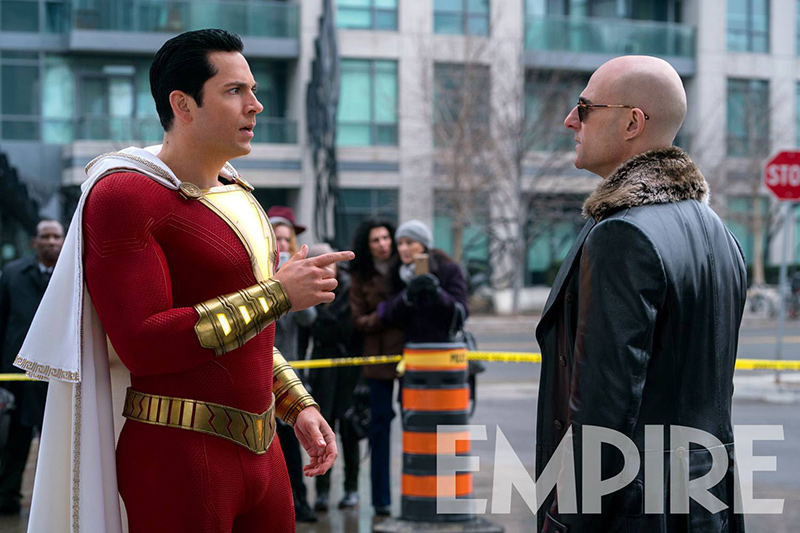 Shazam! (Zachary Levi) et le Dr Sivana (Mark Strong)