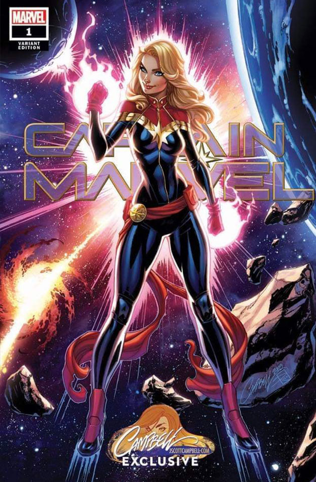 Captain Marvel #1 - Couverture variante de J. Scott Campbell