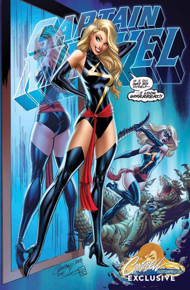 Captain Marvel #1 - Couverture variante de J. Scott Campbell