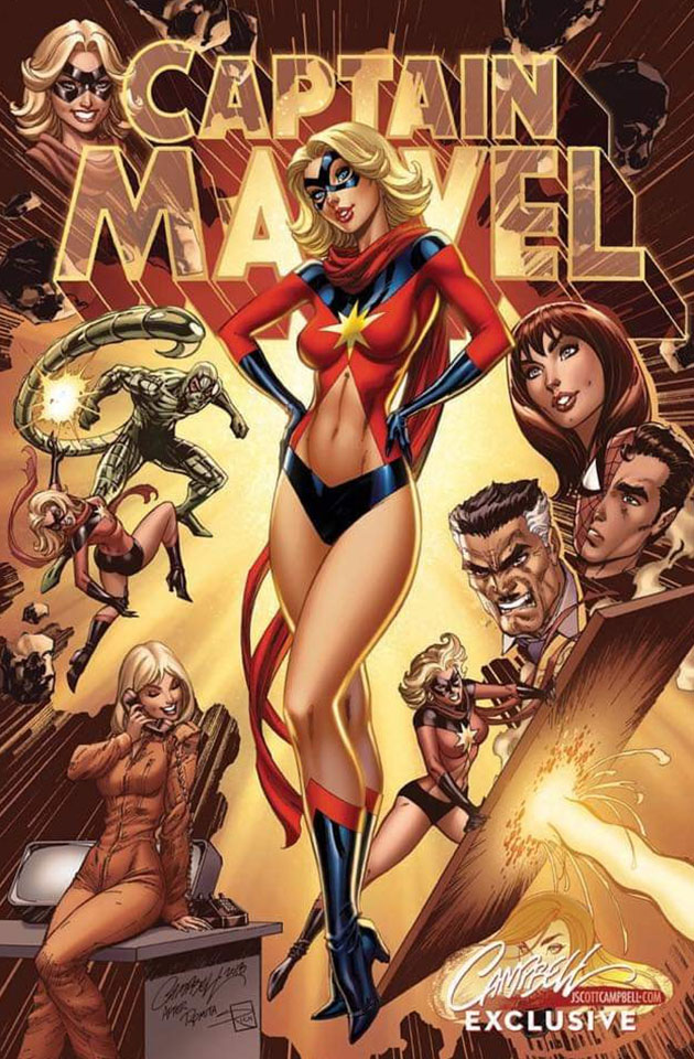 Captain Marvel #1 - Couverture variante de J. Scott Campbell