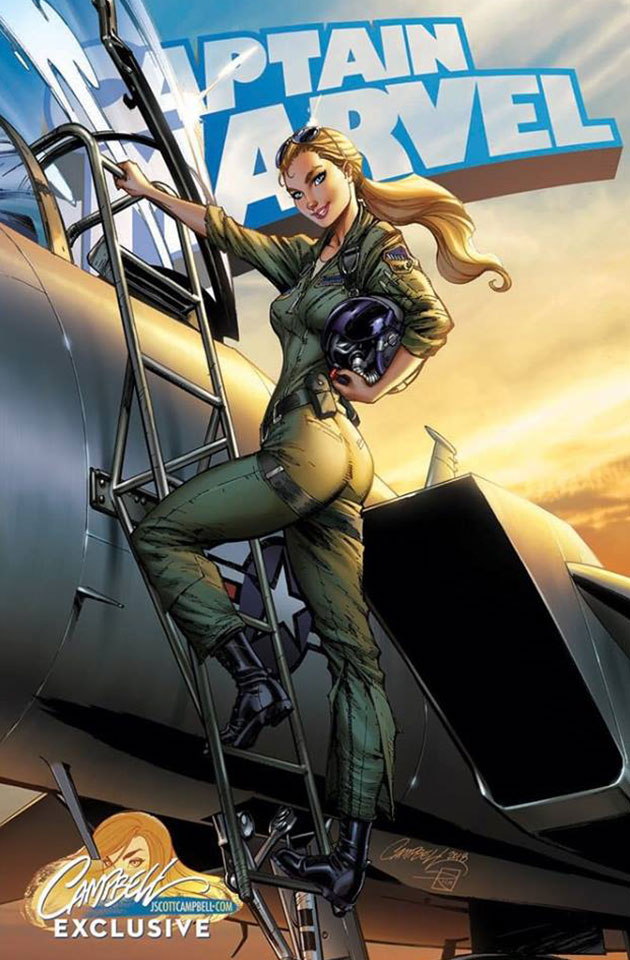 Captain Marvel #1 - Couverture variante de J. Scott Campbell