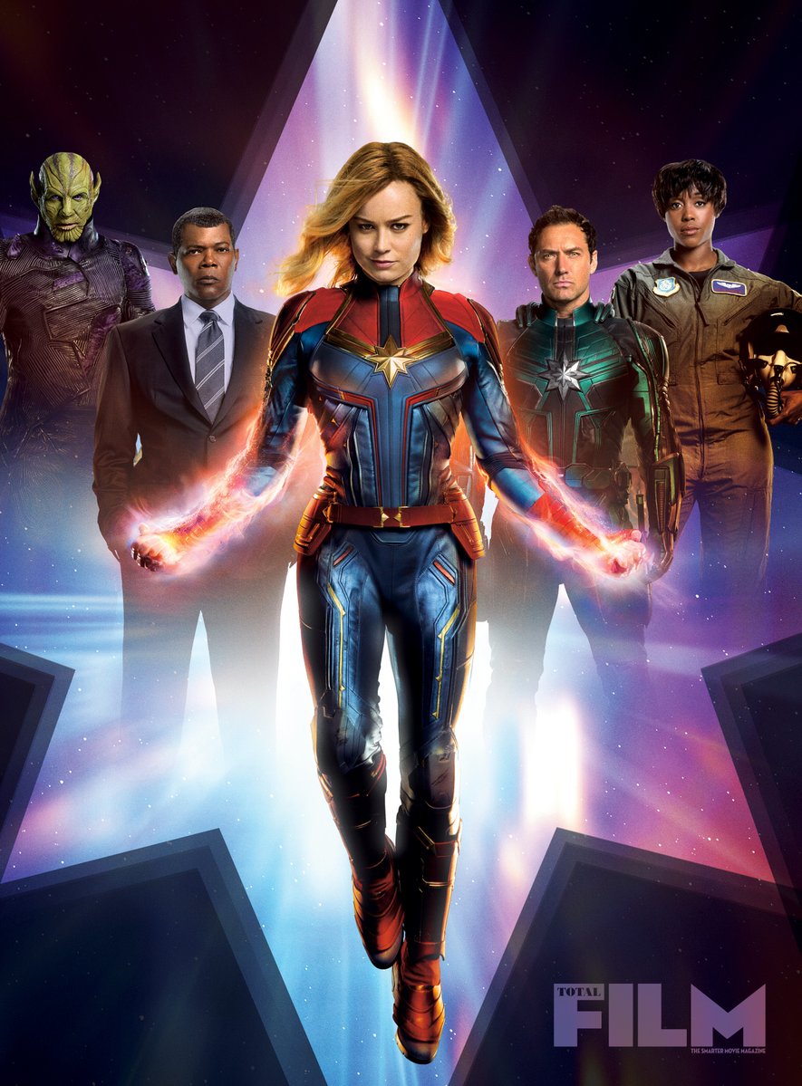 Captain Marvel (Brie Larson) en couverture de Total Film