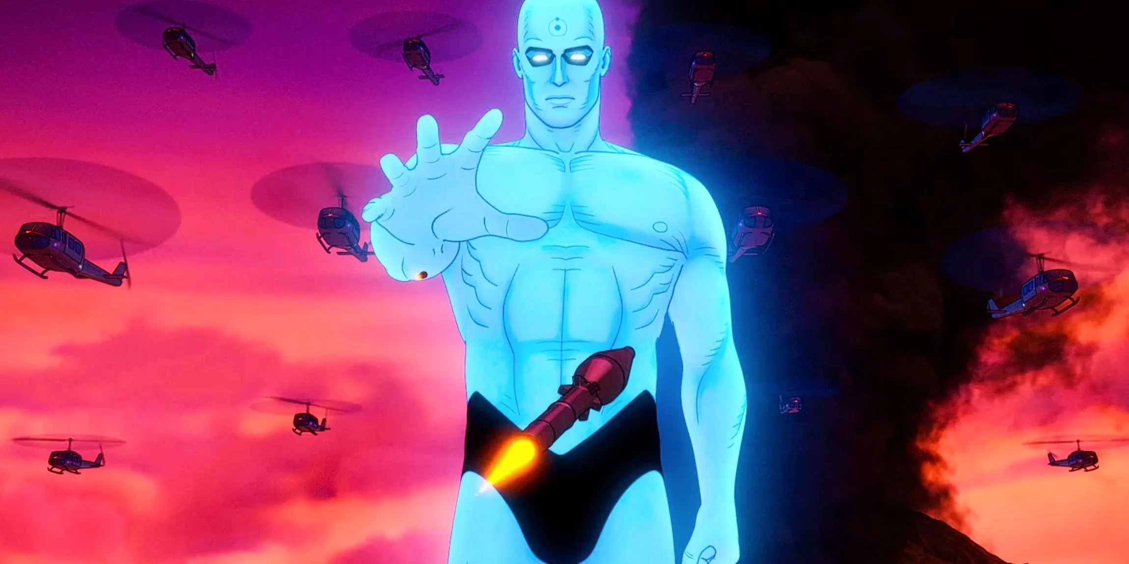 Dr Manhattan dans le film d'animation Watchmen.