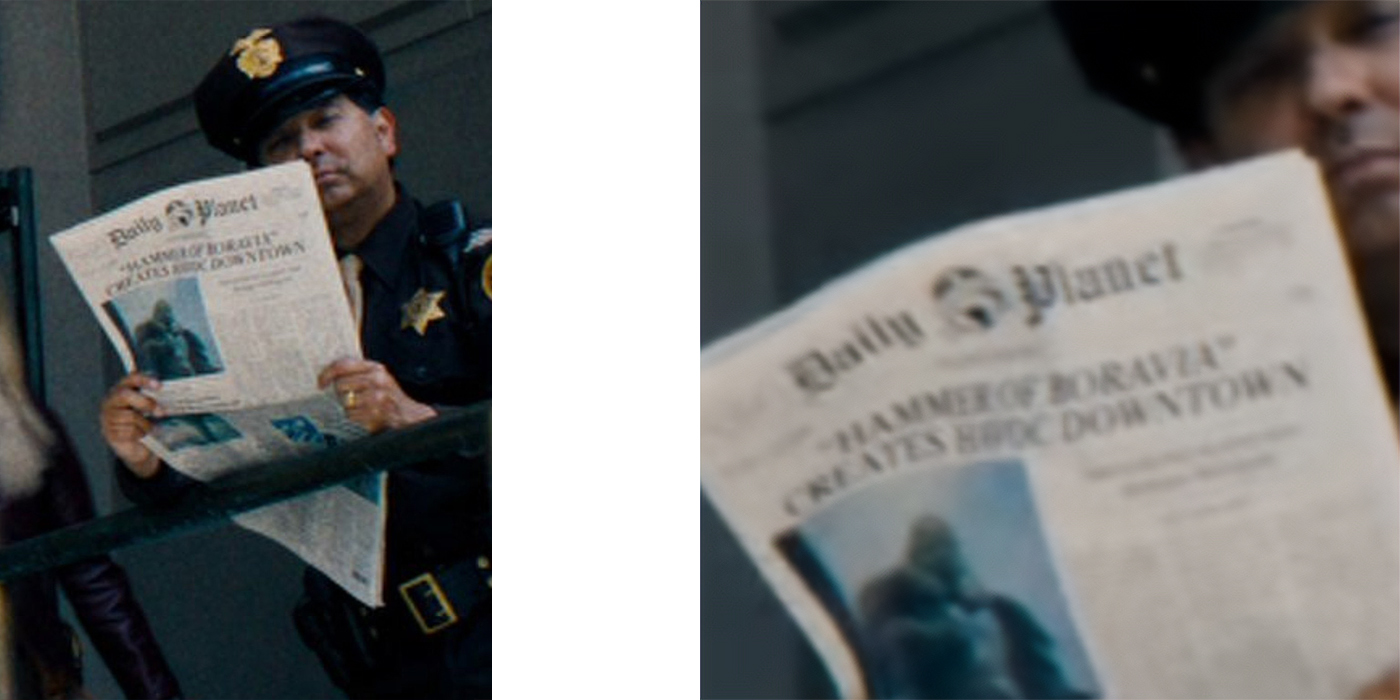 Le Marteau de Boravie, en Une du Daily Planet.