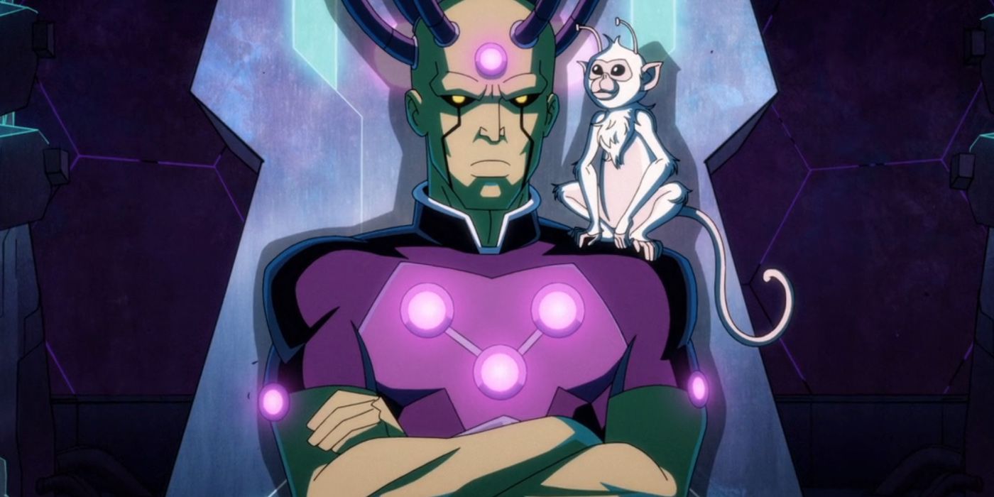 Brainiac et son singe Koko planifient l'avenir de Metropolis dans Harley Quinn