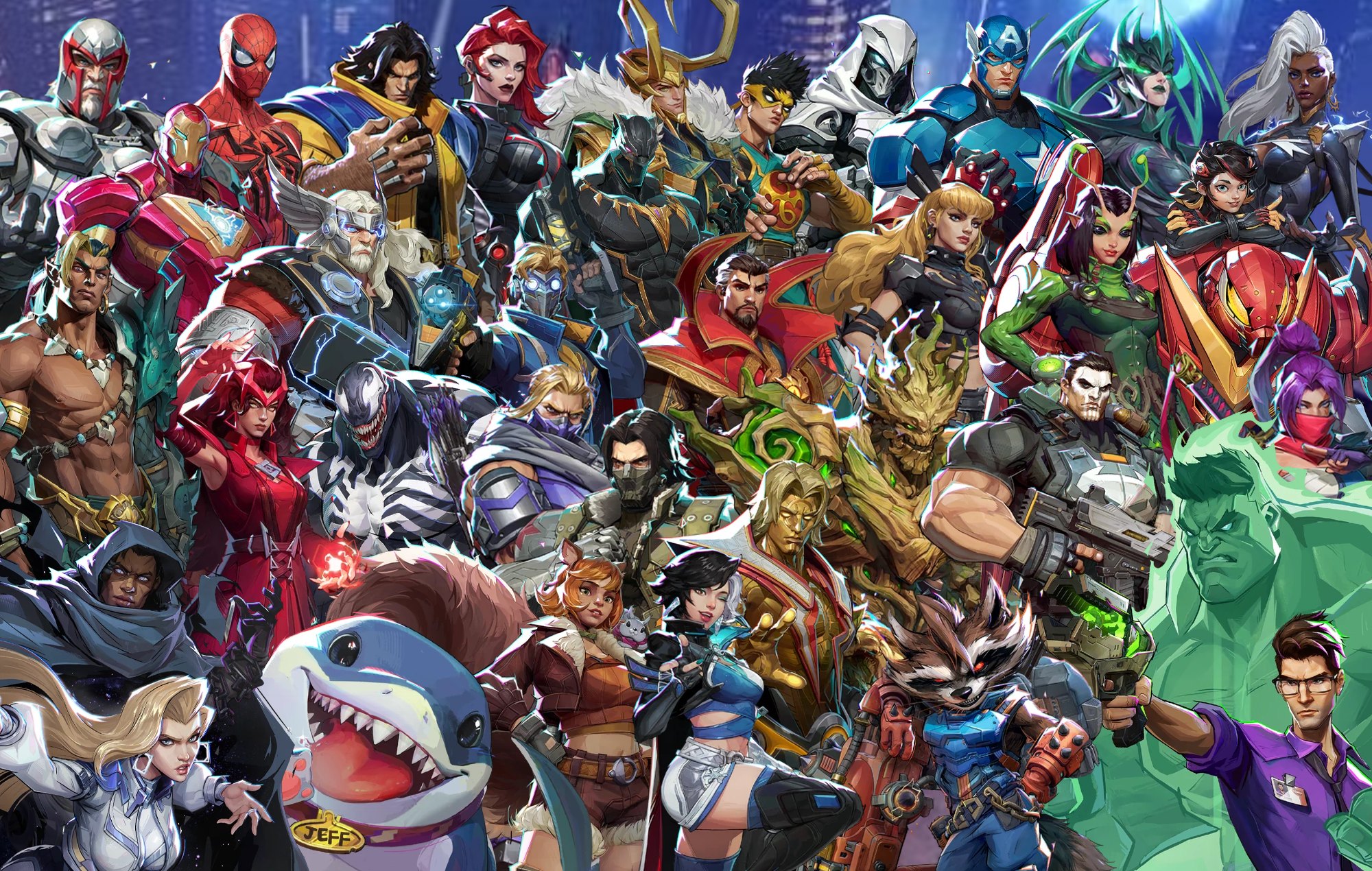 L'intégralité des personnages de Marvel Rivals.