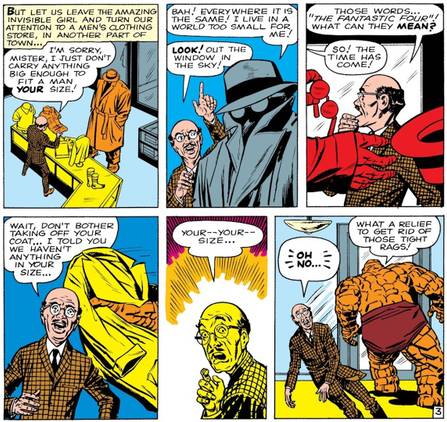 La première apparition de la Chose dans Fantastic Four #1 par Stan Lee et Jack Kirby, en 1961 - Marvel Comics