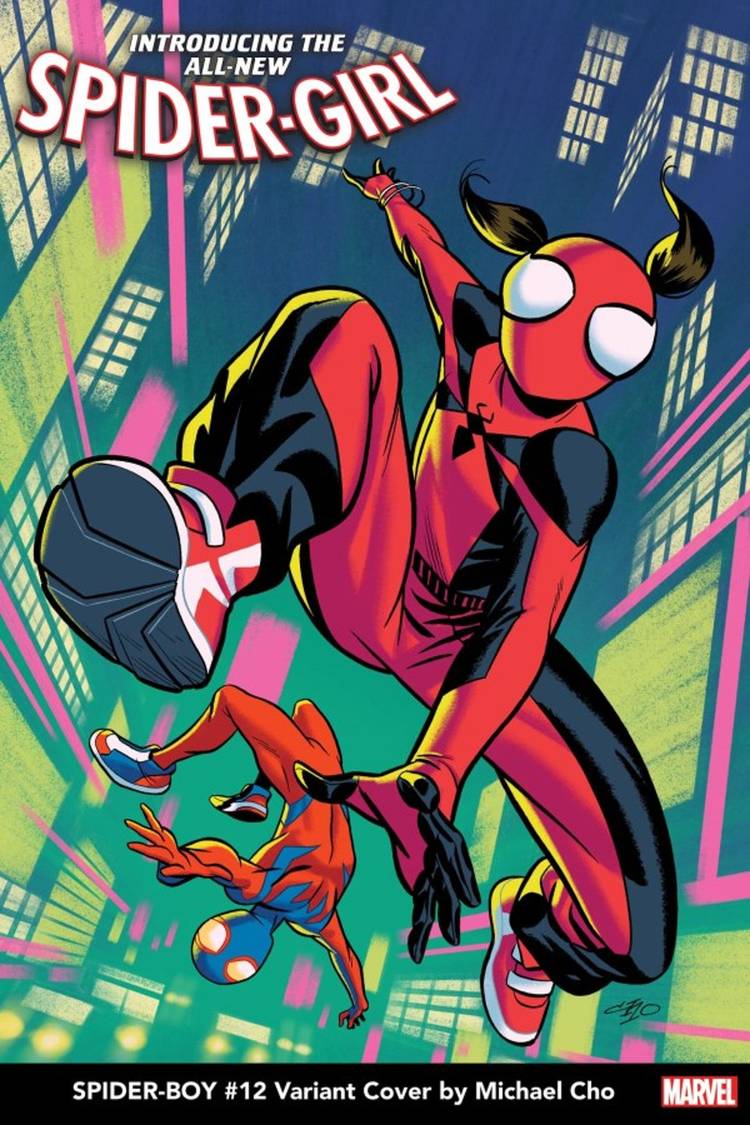 Spider-Boy #12 avec Spider-Girl - Couverture de Michael Cho