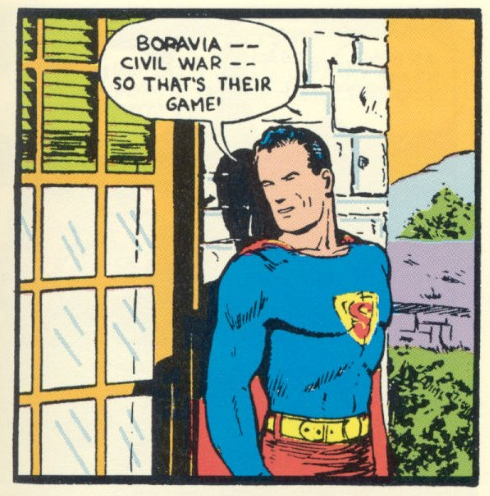 La Boravie dans un extrait de Superman #2 paru en 1939.
