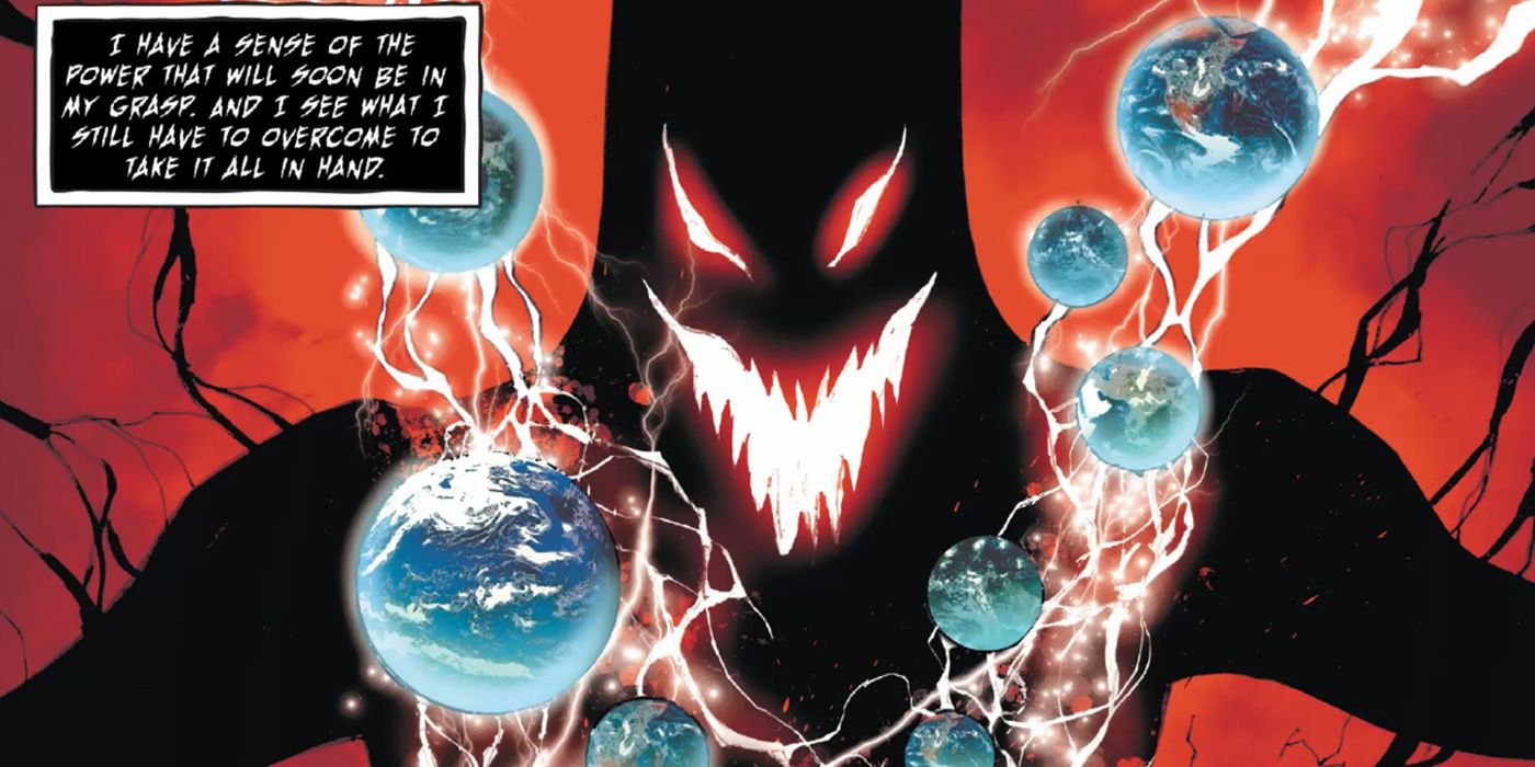 Le Darkest Knight, fusion entre le Batmanhattanet le Batman qui rit.