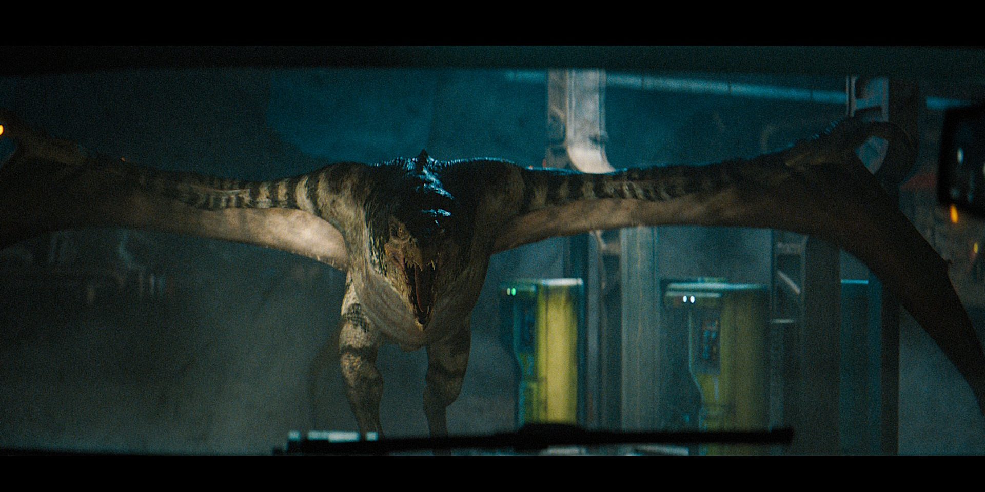 L'attaque d'un terrible dinosaure de Jurassic World : Renaissance.