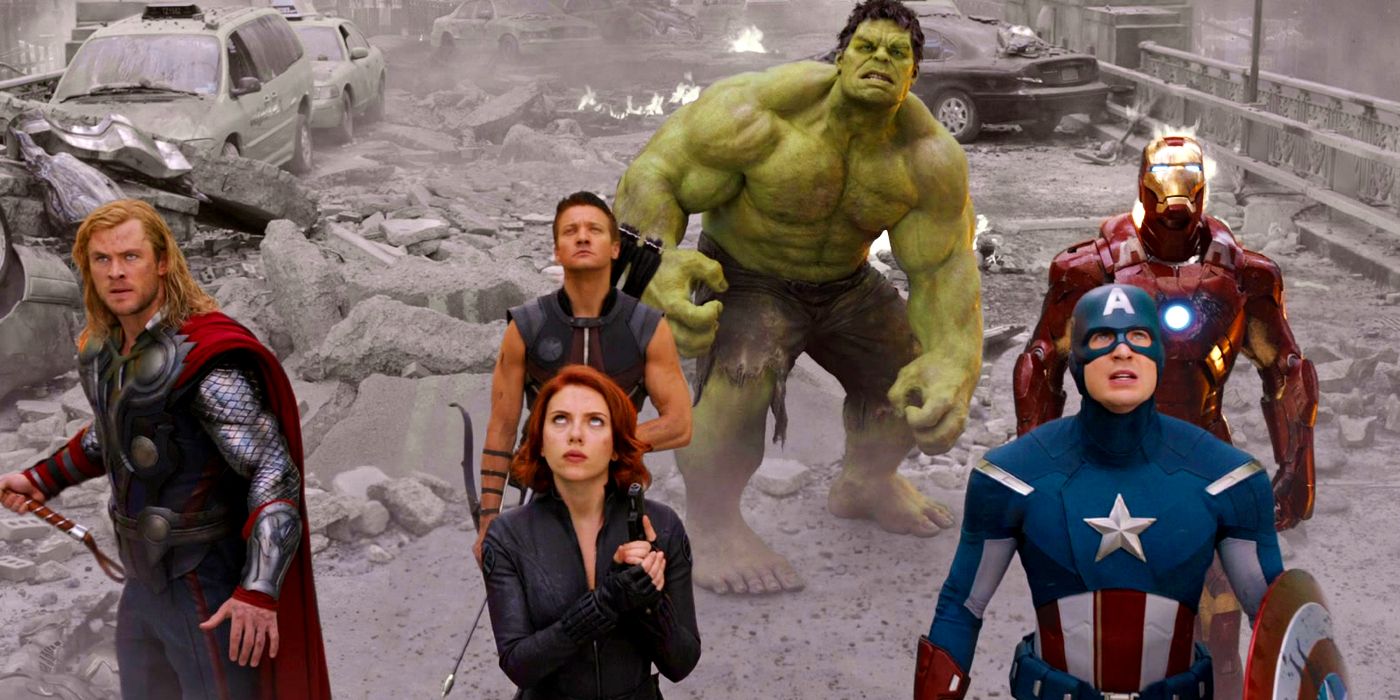 Les Avengers originaux dans le premier film du MCU les réunissant.