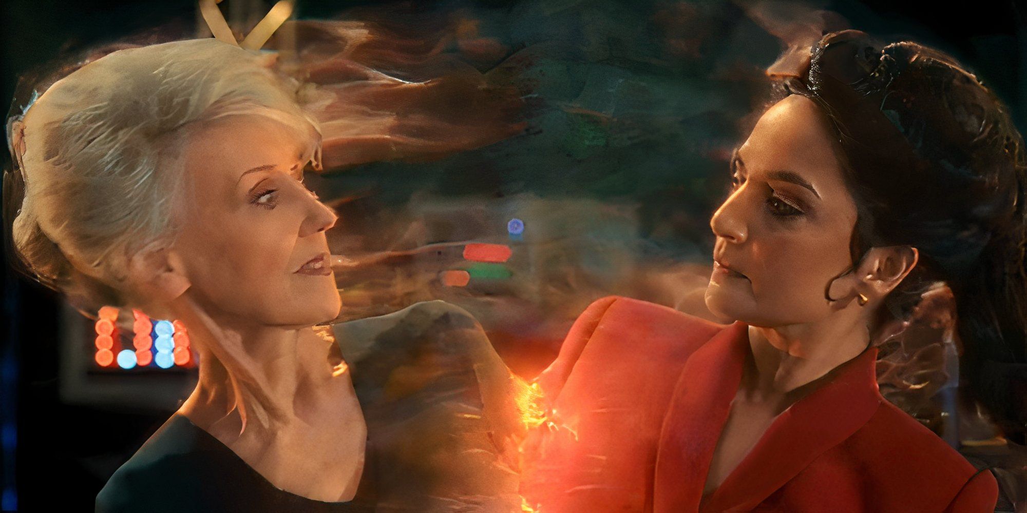 Doctor Who Saison 15 The Interstellar Song Contest : Anita Dobson et Archie Panjabi dans le rôle de Mrs. Flood et Rani bigénération