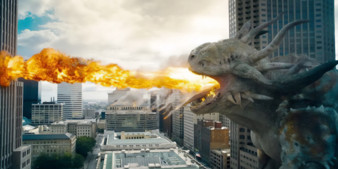 Un kaiju attaque Metropolis dans Superman.