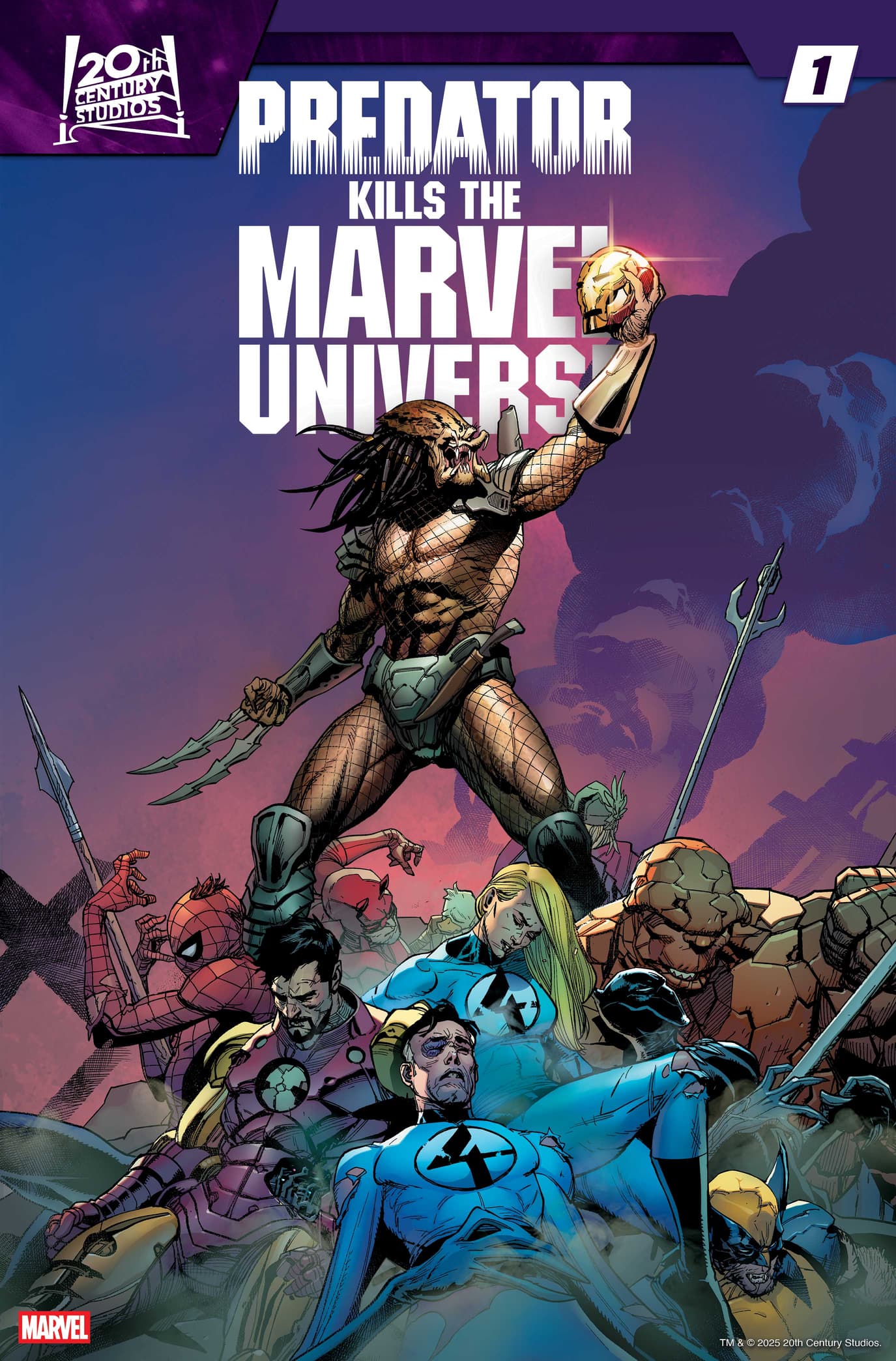 Couverture par Leinil Francis Yu de Predator kills the Marvel Universe.