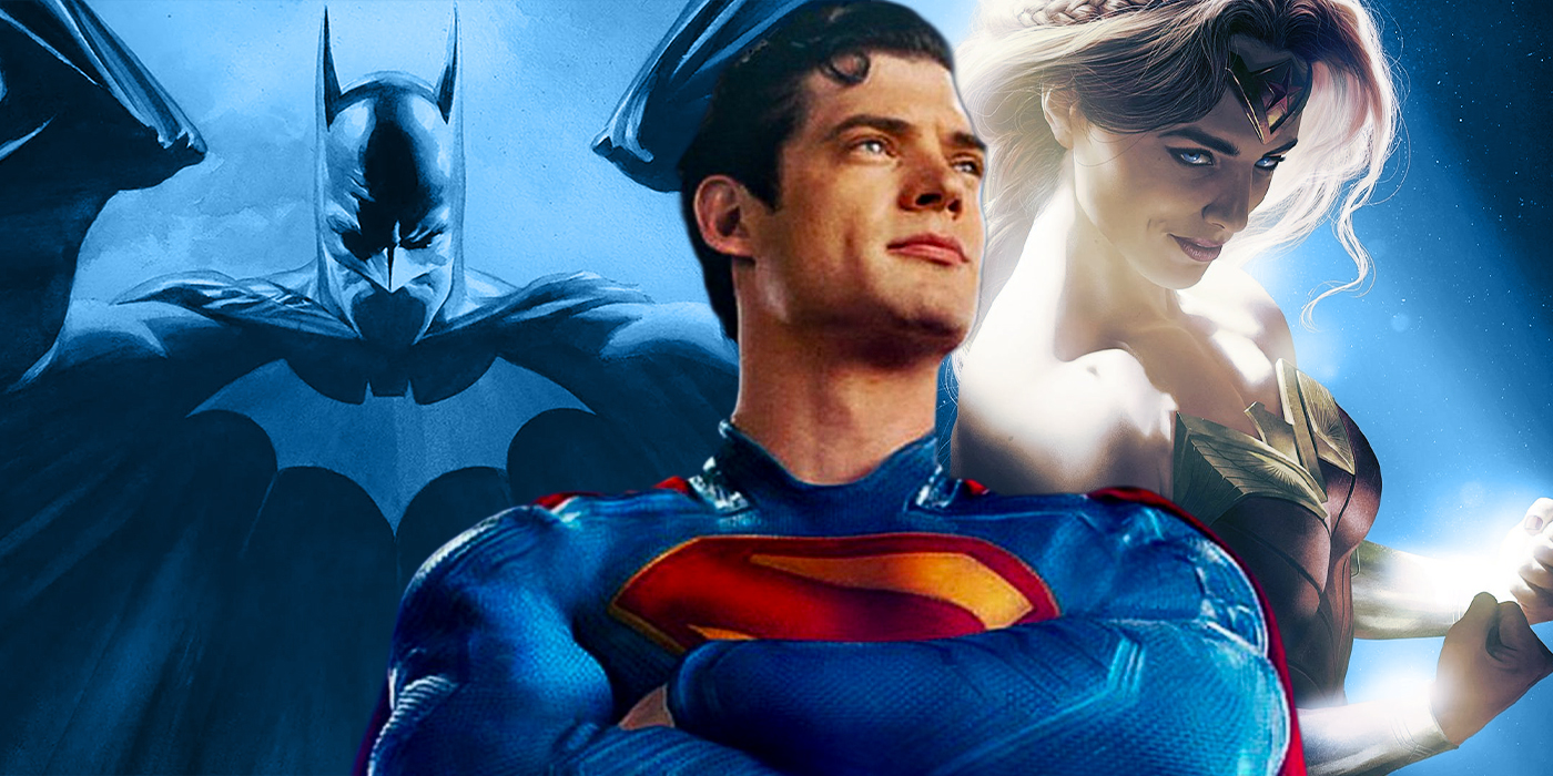 Superman (David Corenswet), Batman et Wonder Woman, la trinité de l'univers DC.