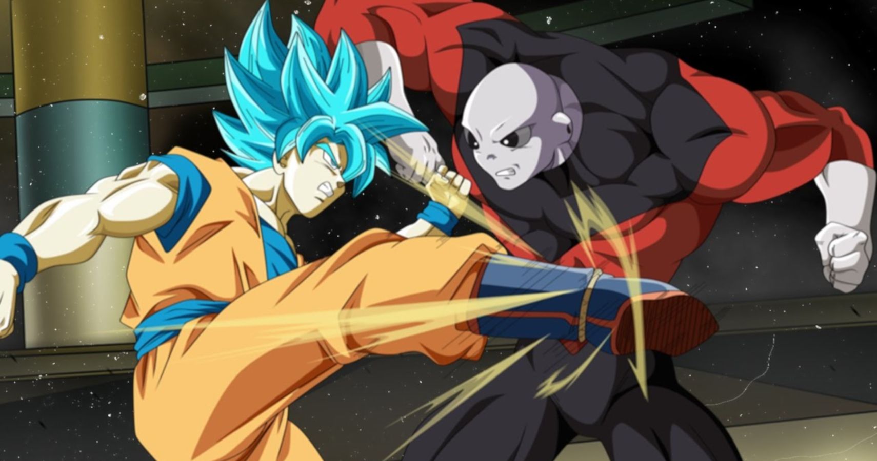 Jiren combat Goku.