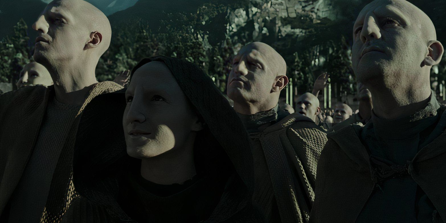Les Ingénieurs sur leur propre planète dans une scène coupée de Prometheus.