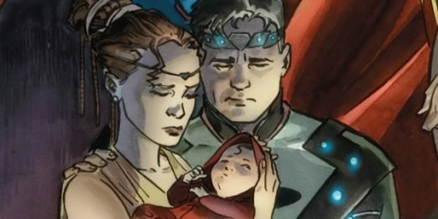 Jor-El et Lara Lor-Van, les parents de Superman sur Krypton.