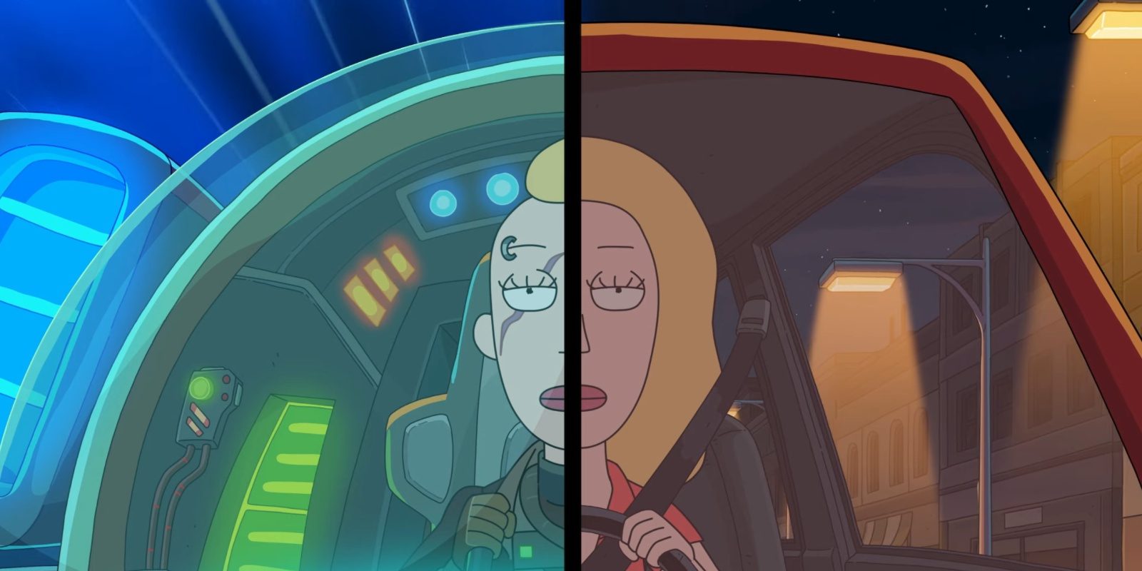 Beth et Space Beth, dans l'épisode 6 de la saison 8 de Rick et Morty.