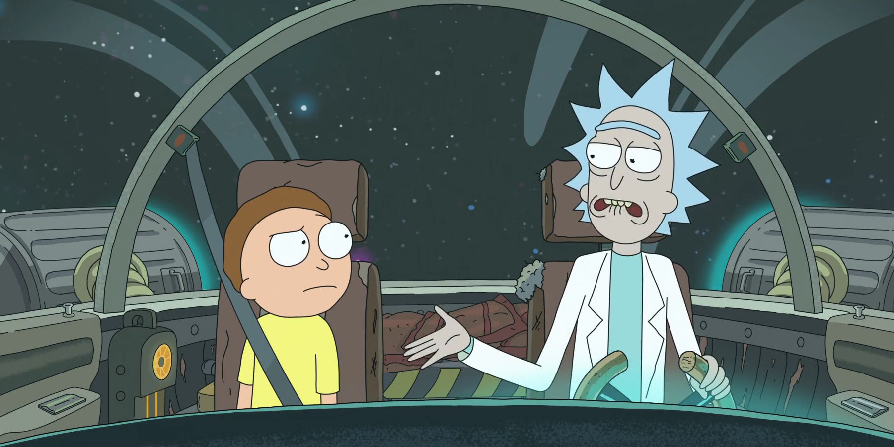 Rick et Morty dans le vaisseau, dans l'épisode 5 de la saison 8.