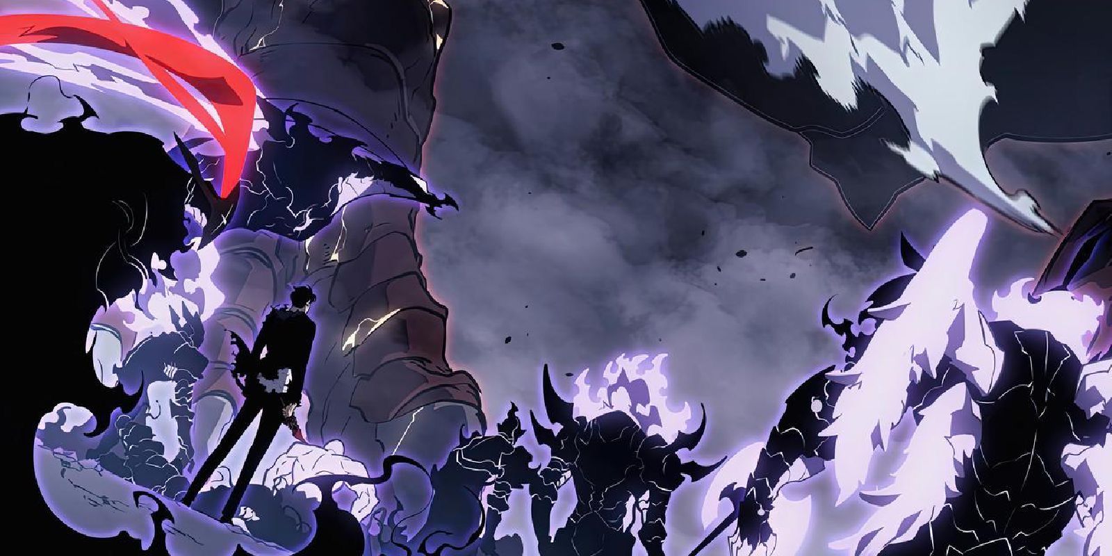 Les soldats de l'ombre de Sung Jinwoo dans le webtoon Solo Leveling