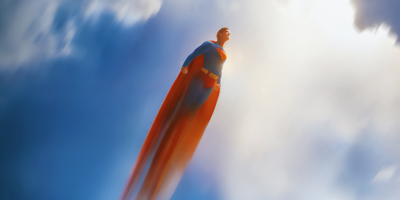 Superman en plein vol supersonique.
