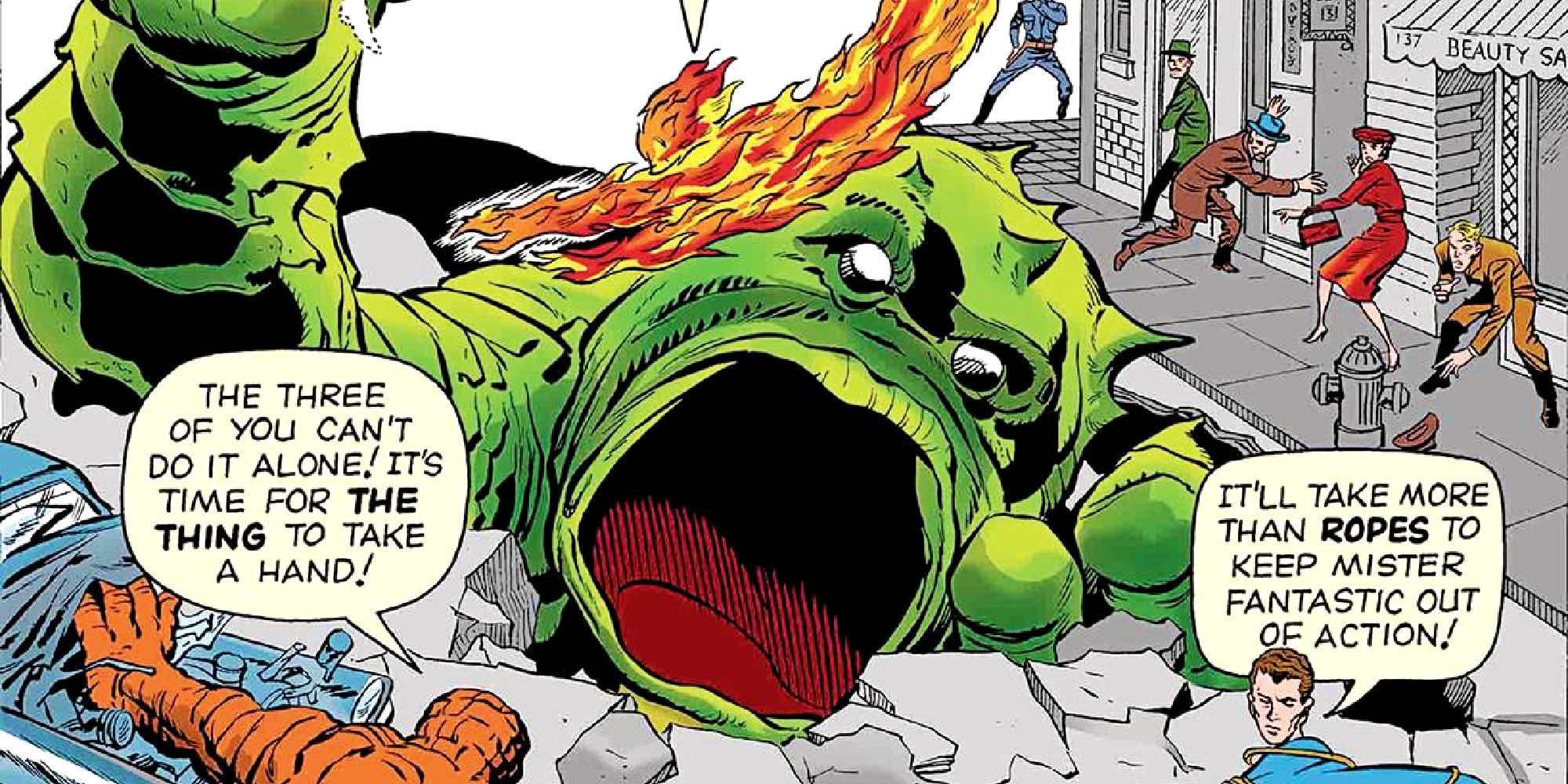 Giganto, premier ennemi des Quatre Fantastiques dans Fantastic Four #1.