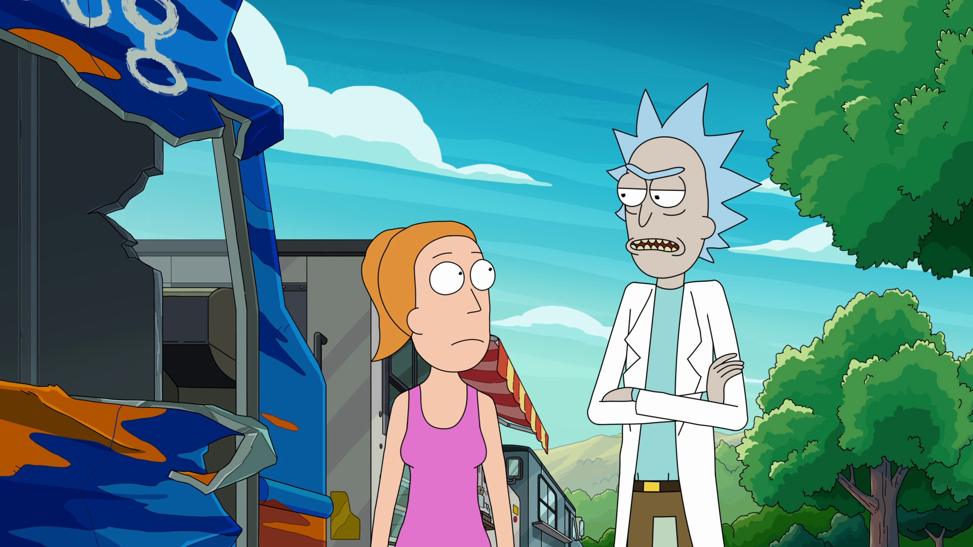 Rick et Summer dans l'épisode 9 de la saison 8 de Rick et Morty sur HBO Max.