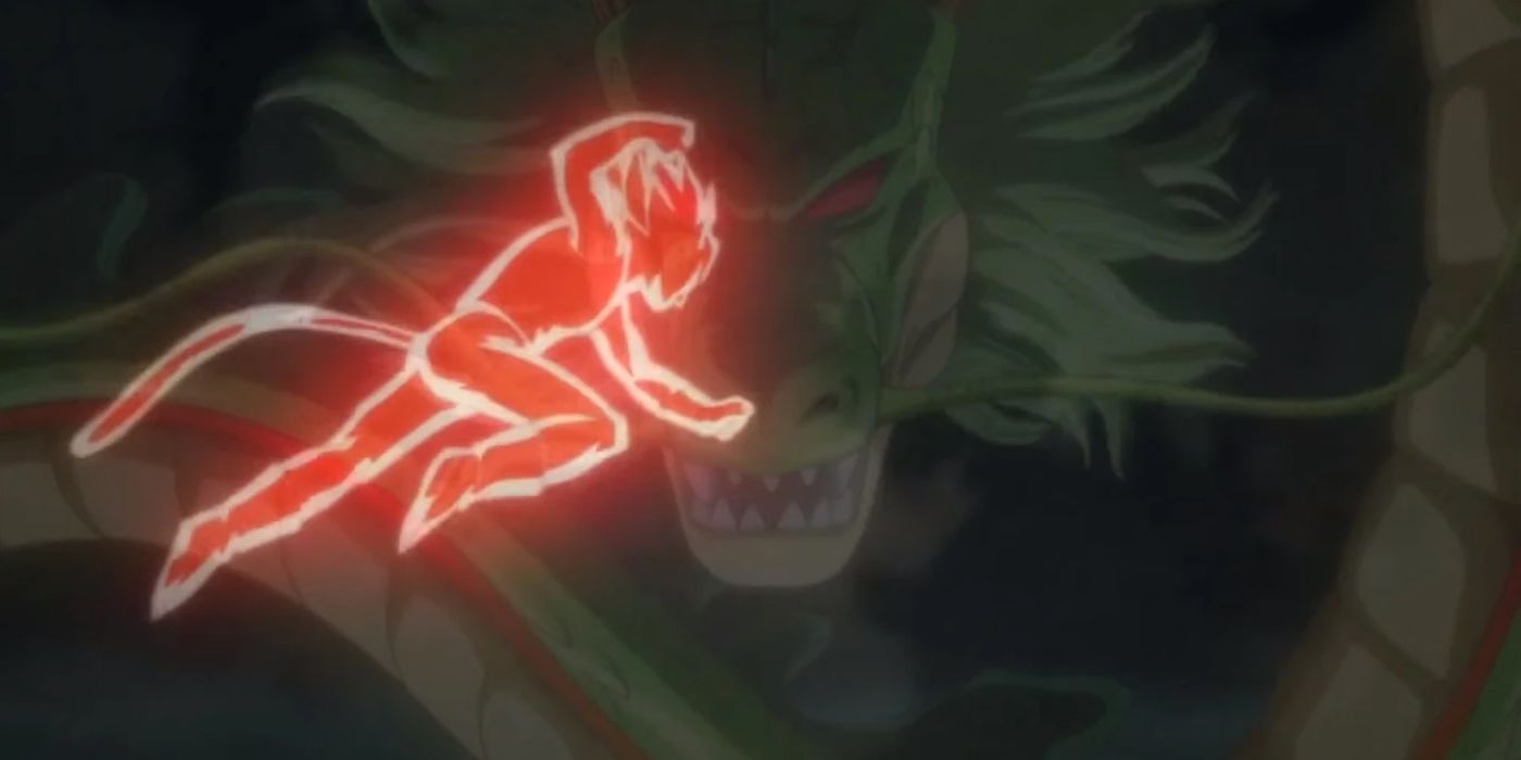 Dragon Ball : Le Super Saiyan God tel que montré par Shenron dans Dragon Ball Z : Battle of Gods.
