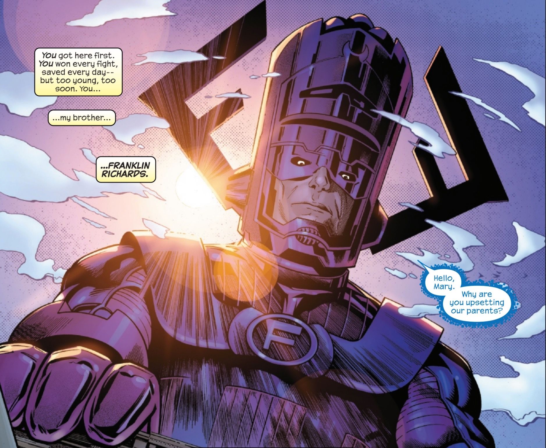 Franklin Richards devient Galactus dans les comics Fantastic Four.