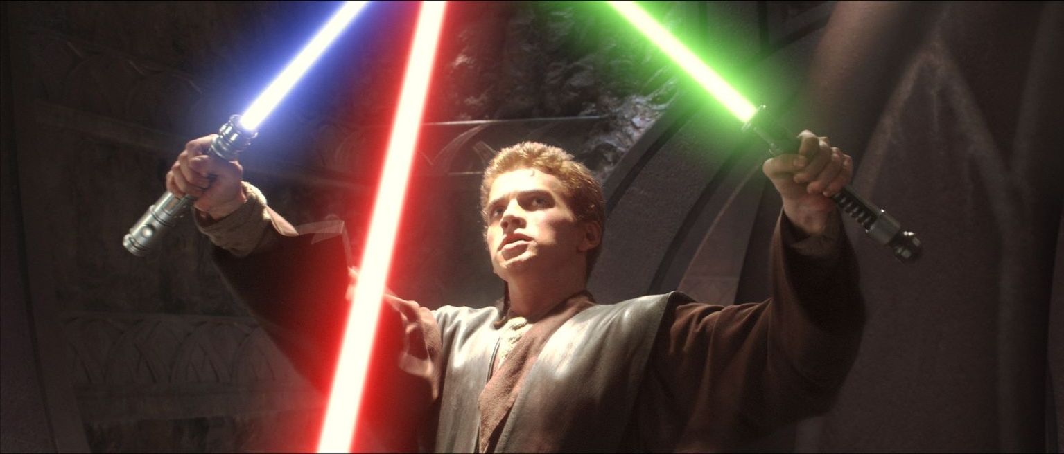 Les sabres laser dans Star Wars.