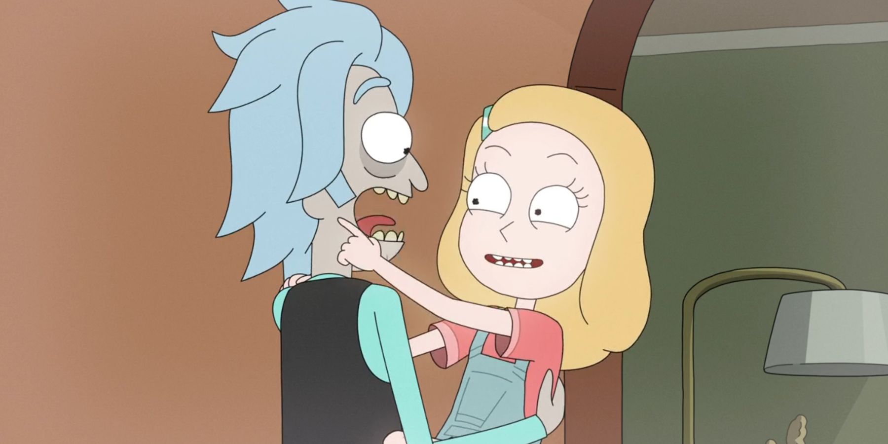 Souvenir-de-Rick et la jeune Beth dans le final de la saison 8 de Rick et Morty.
