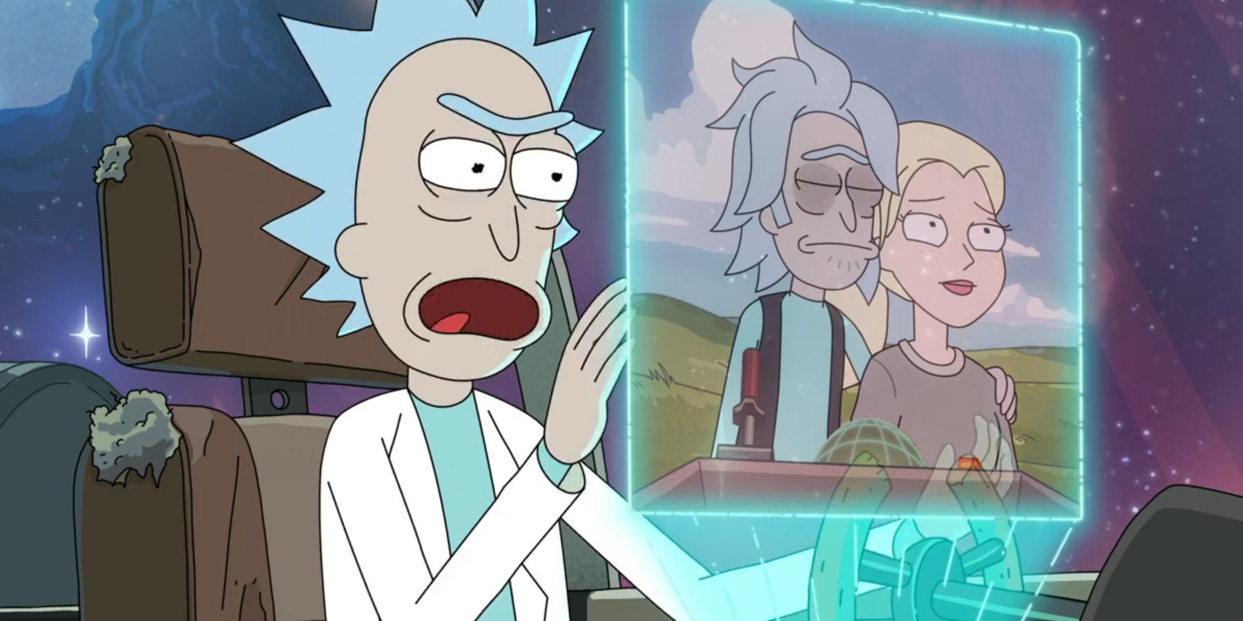 Rick, Souvenir-de-Rick et Souvenir-de-Diane dans l'épisode 10 de la saison 8 de Rick et Morty.