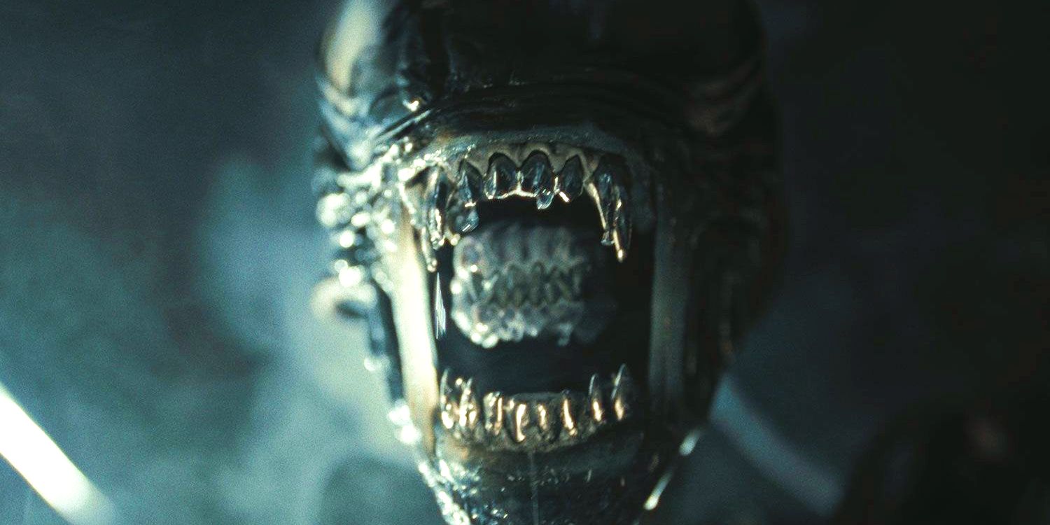 Un Xénomorphe et sa double mâchoire dans Alien: Romulus.